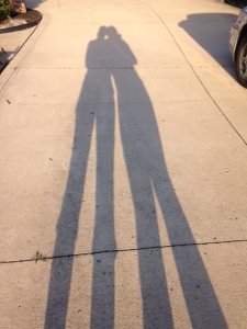 our shadows. After our LAST walk for ice cream.