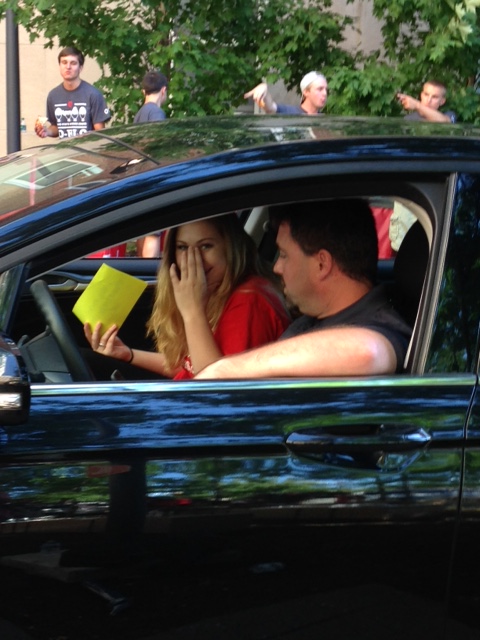 Oh...she's embarrassed!!! YES. 